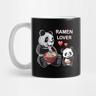 Panda,mommy panda and baby panda eats ramen, ramen lover Mug